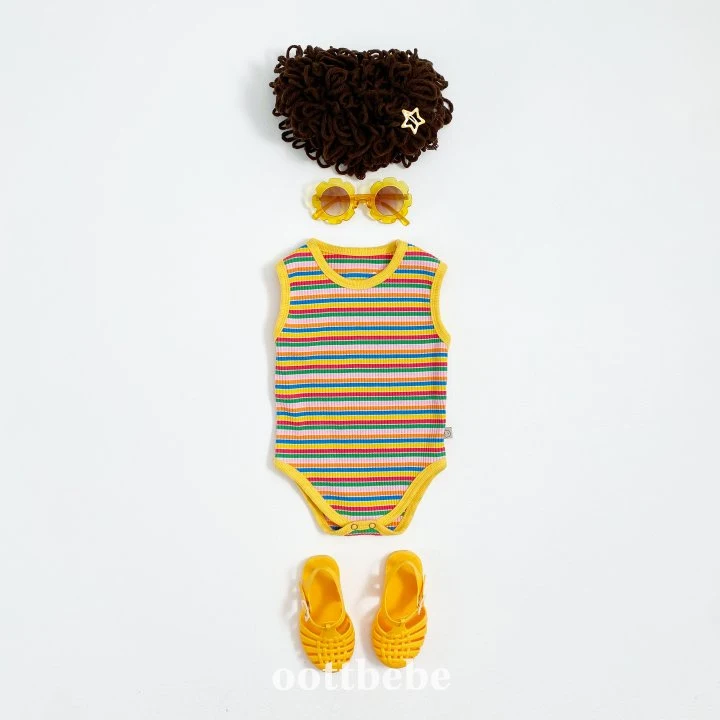 Oott Bebe - Korean Baby Fashion - #smilingbaby - Summer Rainbow Sleeveless Suit - 3