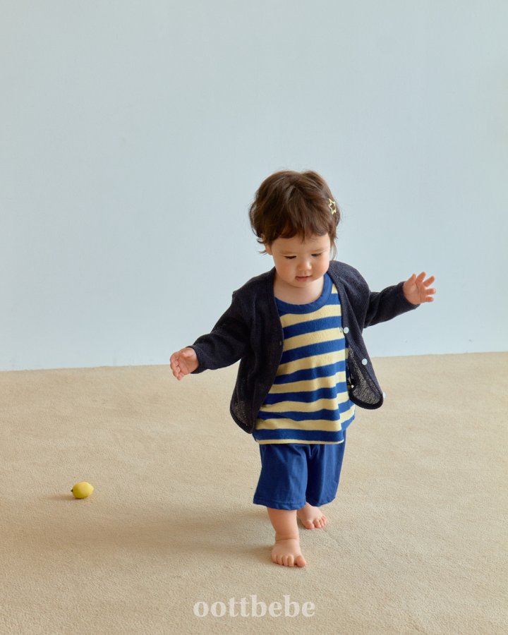 Oott Bebe - Korean Baby Fashion - #smilingbaby - Honeybee Stripe Top Bottom Set - 8