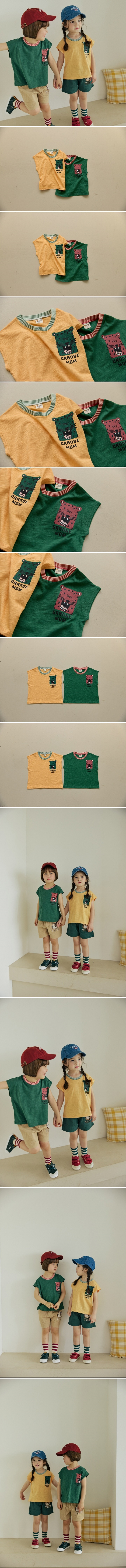 Orange Mom - Korean Children Fashion - #childrensboutique - Pocket Print Tee - 2