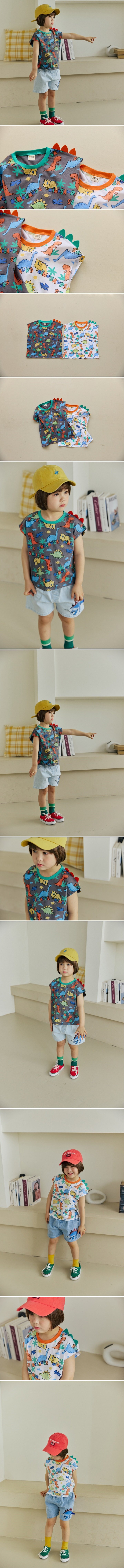 Orange Mom - Korean Children Fashion - #magicofchildhood - Horn Dino Tee - 2