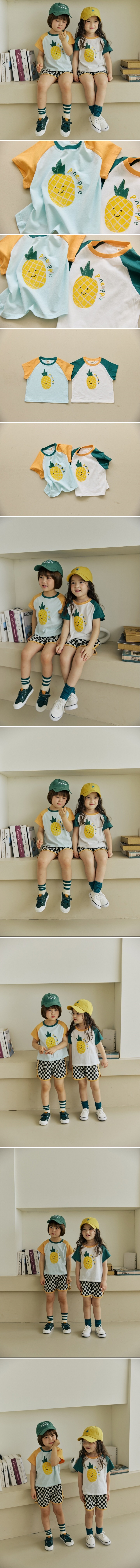 Orange Mom - Korean Children Fashion - #toddlerclothing - Pineapple Tee - 2