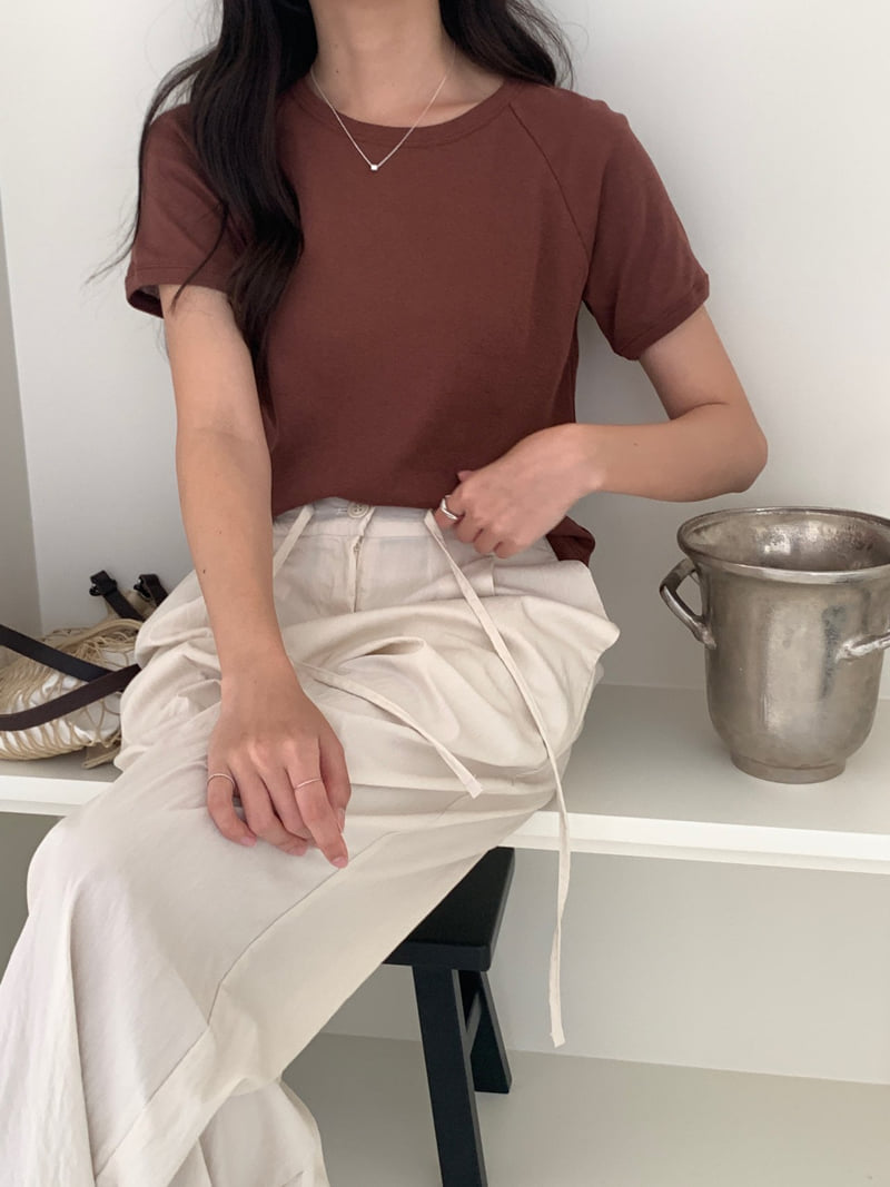 Osense - Korean Women Fashion - #momslook - Mini Tencel Raglan Tee - 5