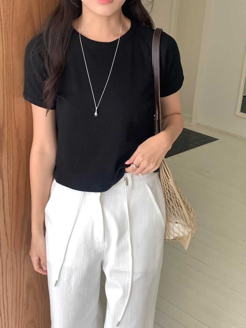 Osense - Korean Women Fashion - #momslook - Mini Tencel Raglan Tee - 7