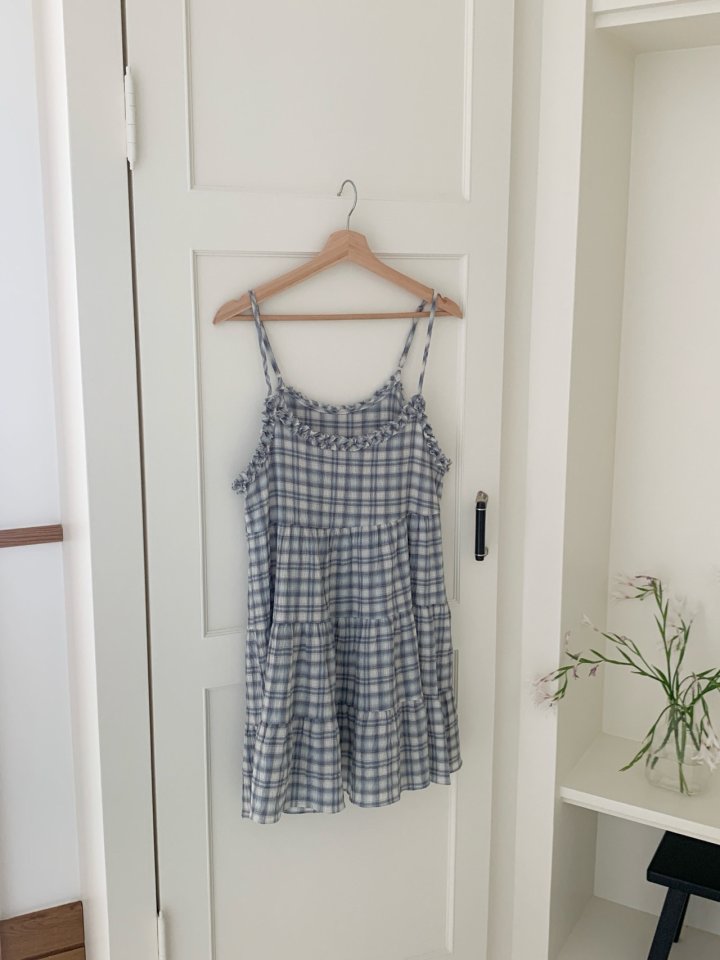 Osense - Korean Women Fashion - #womensfashion - With Check Tiered Bustier One-piece - 4