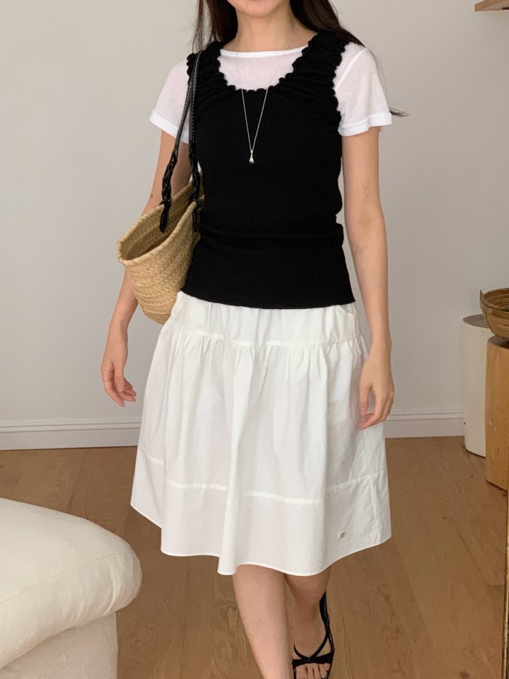 Osense - Korean Women Fashion - #momslook - Wave Sleeveless Blouse - 3