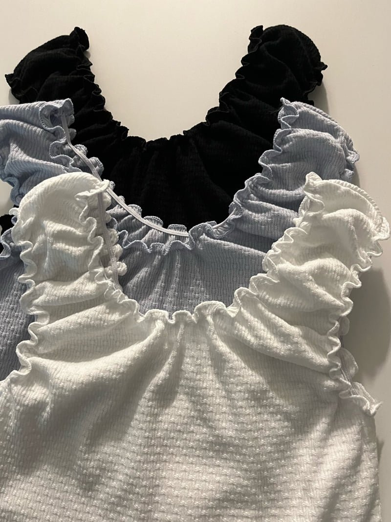 Osense - Korean Women Fashion - #momslook - Wave Sleeveless Blouse - 5