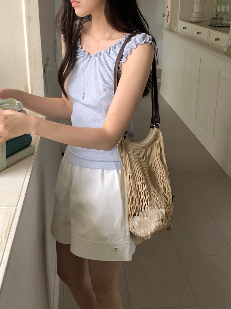 Osense - Korean Women Fashion - #momslook - Wave Sleeveless Blouse - 9