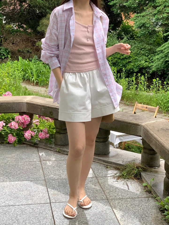 Osense - Korean Women Fashion - #womensfashion - Parfait Punching Check Shirt - 4
