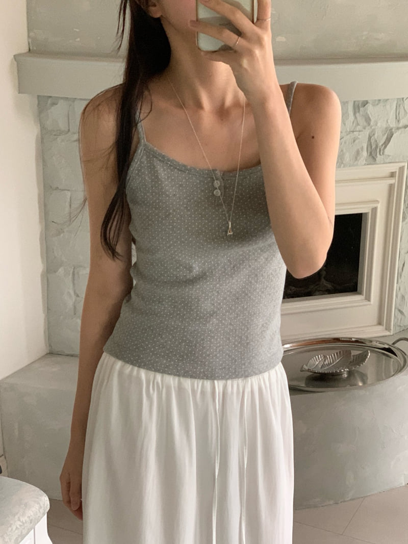 Osense - Korean Women Fashion - #momslook - Kitsch Dot Button Sleeveless - 10
