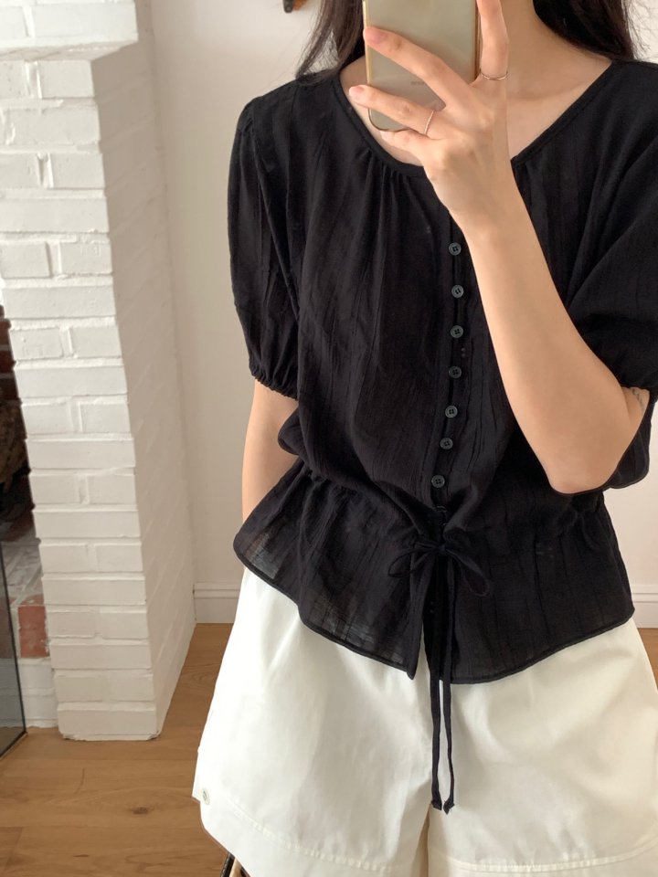Osense - Korean Women Fashion - #momslook - Judy String Blouse