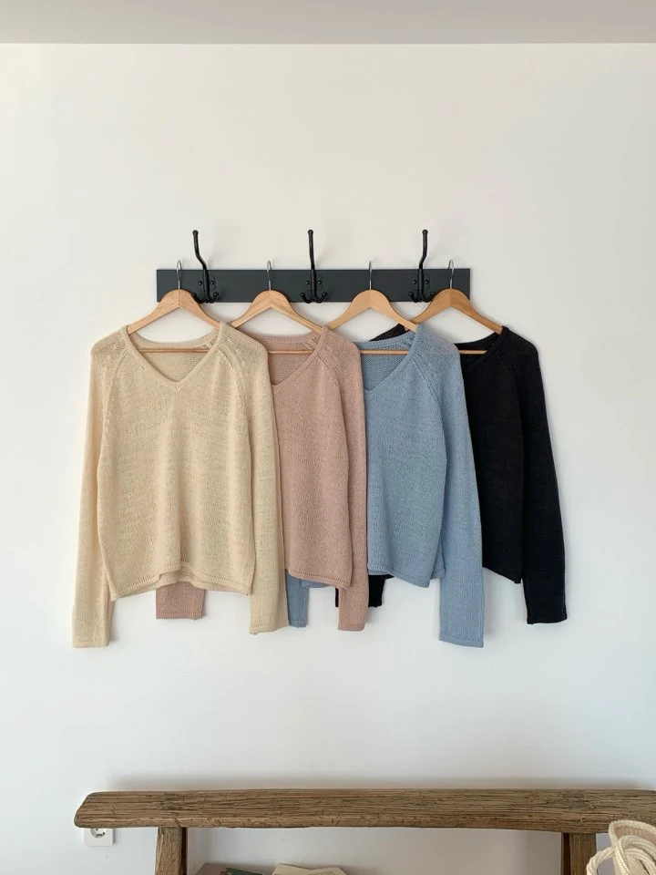 Osense - Korean Women Fashion - #momslook - Even V-neck Knit