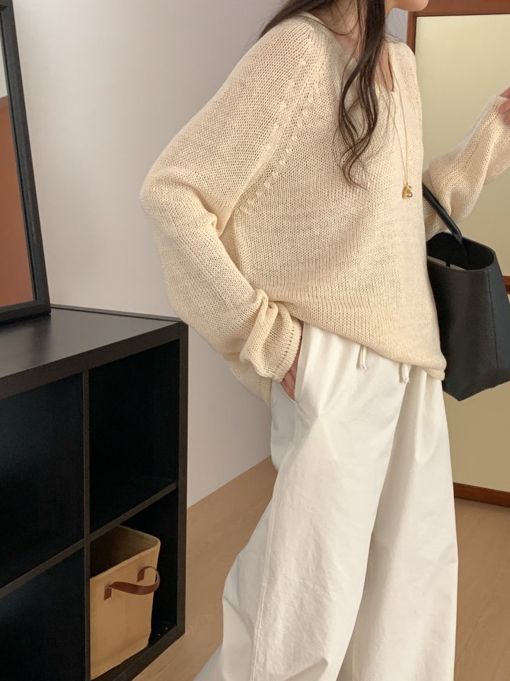 Osense - Korean Women Fashion - #momslook - Even V-neck Knit - 11