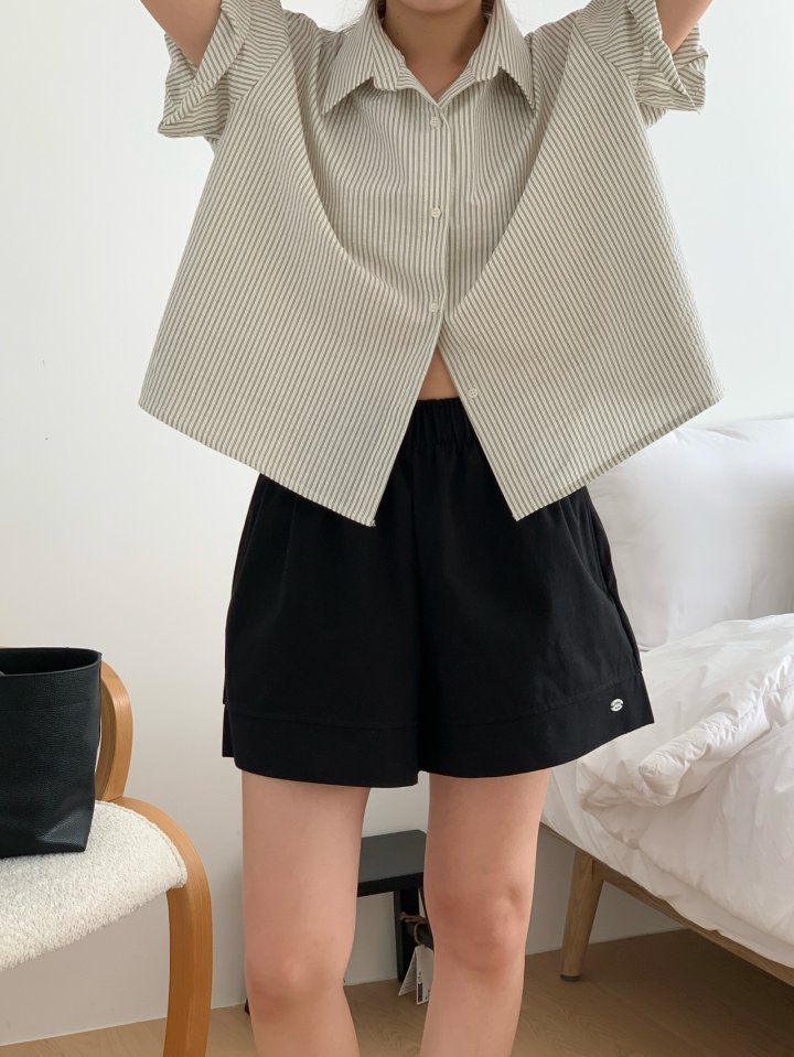 Osense - Korean Women Fashion - #momslook - Ray Cotton Mid-thigh Shorts - 10