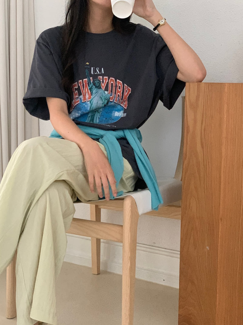 Osense - Korean Women Fashion - #momslook - New York Silky Bio Tee - 8
