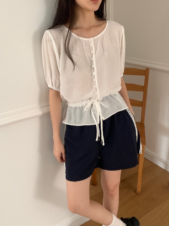 Osense - Korean Women Fashion - #momslook - Lace Track Shorts - 10