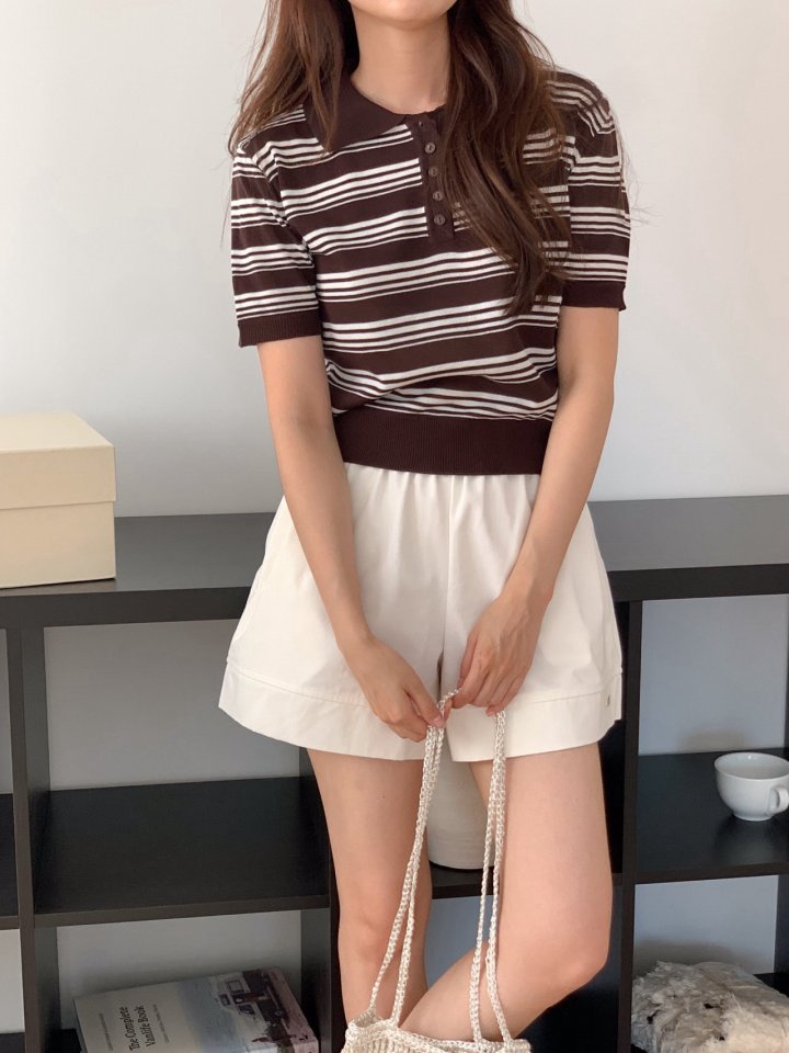 Osense - Korean Women Fashion - #romanticstyle - Ray Cotton Mid-thigh Shorts - 6