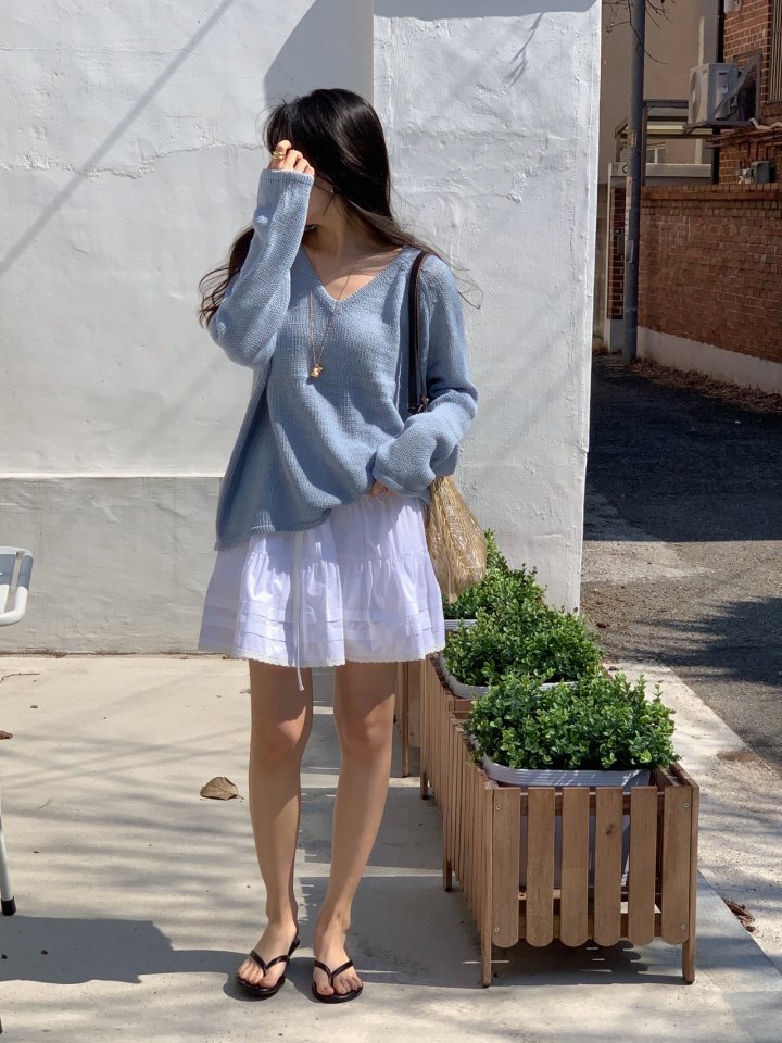Osense - Korean Women Fashion - #shopsmall - Even V-neck Knit - 8