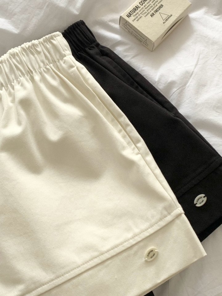 Osense - Korean Women Fashion - #vintageinspired - Ray Cotton Mid-thigh Shorts - 2