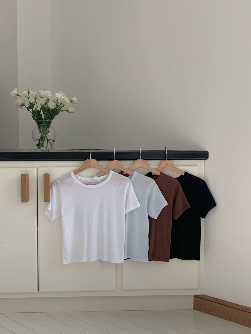Osense - Korean Women Fashion - #momslook - Mini Tencel Raglan Tee - 4