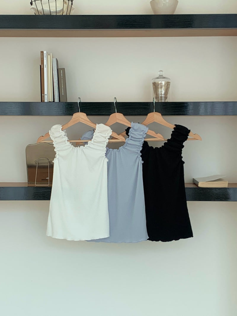 Osense - Korean Women Fashion - #womensfashion - Wave Sleeveless Blouse - 12