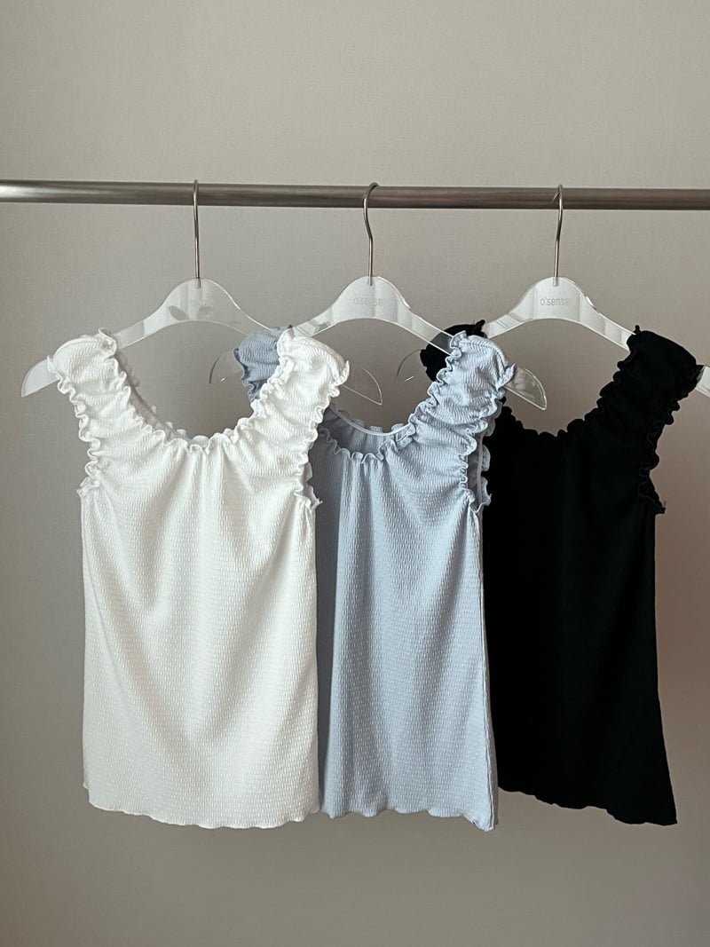 Osense - Korean Women Fashion - #womensfashion - Wave Sleeveless Blouse - 6