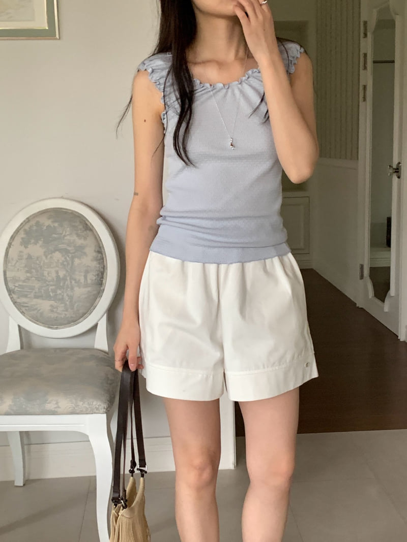Osense - Korean Women Fashion - #womensfashion - Wave Sleeveless Blouse - 8