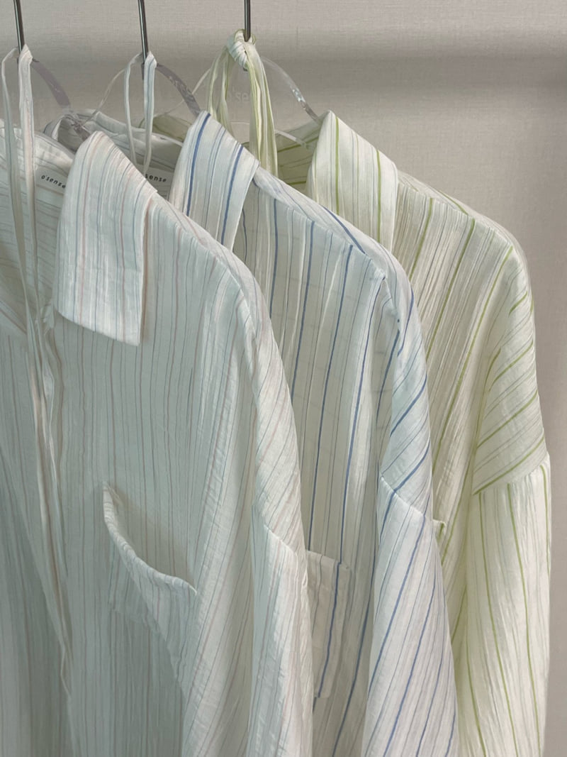 Osense - Korean Women Fashion - #womensfashion - Candy Stripe Shirt - 12