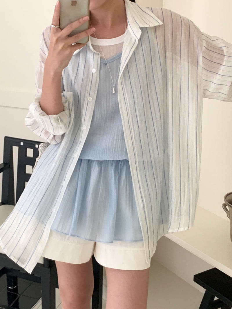 Osense - Korean Women Fashion - #womensfashion - Candy Stripe Shirt - 6