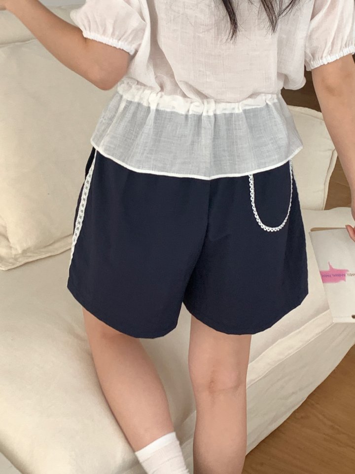 Osense - Korean Women Fashion - #womensfashion - Lace Track Shorts - 9