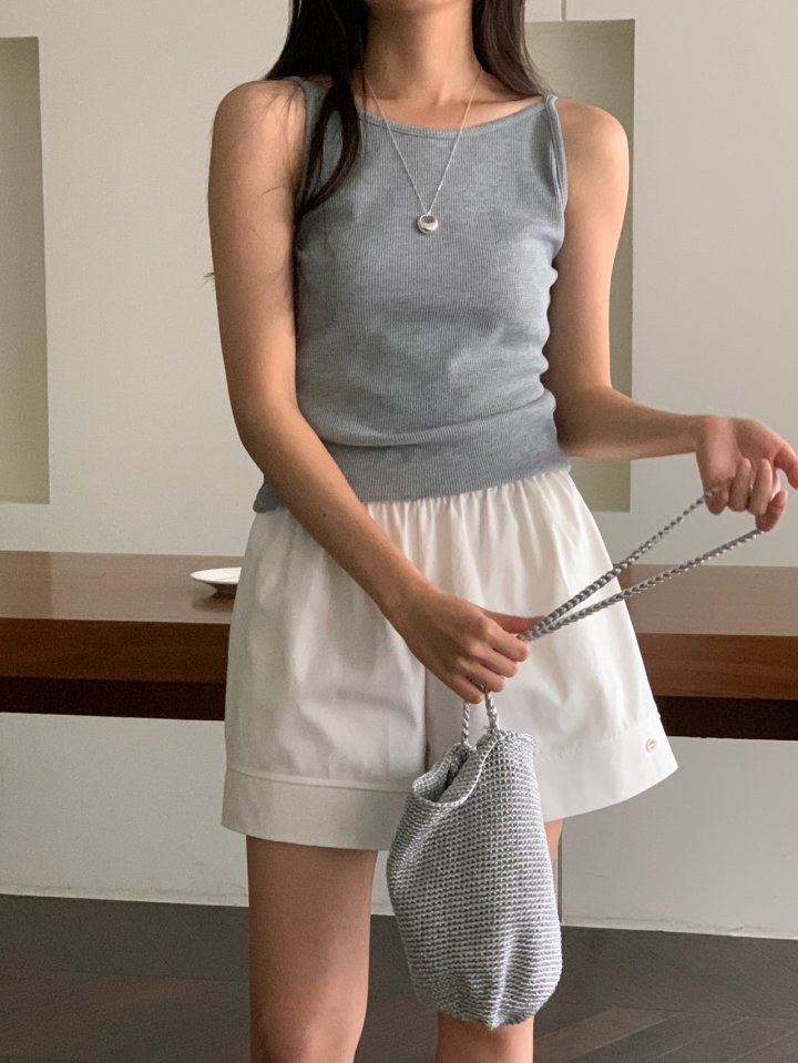 Osense - Korean Women Fashion - #womensfashion - Waffle Boat Neck Sleeveless - 9