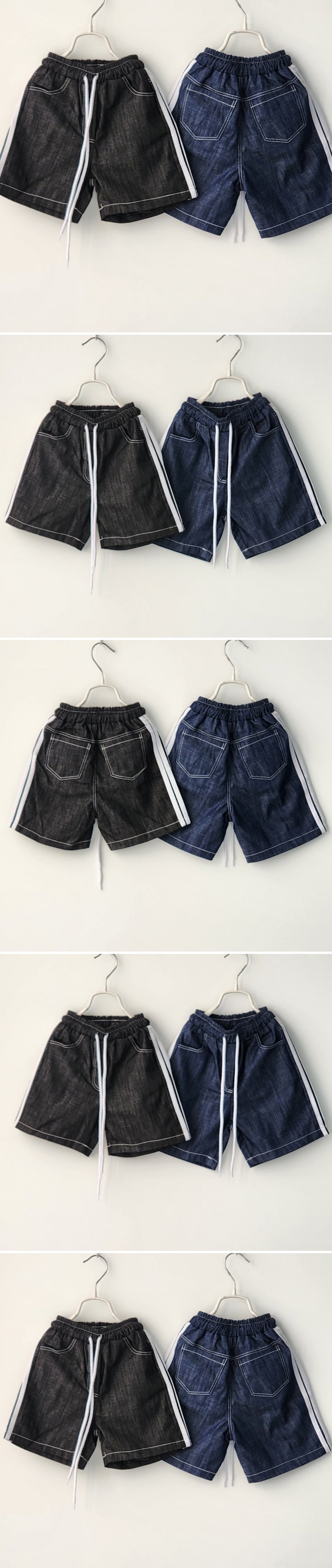 Ossi'i - Korean Children Fashion - #todddlerfashion - Denim Tape Half Pants