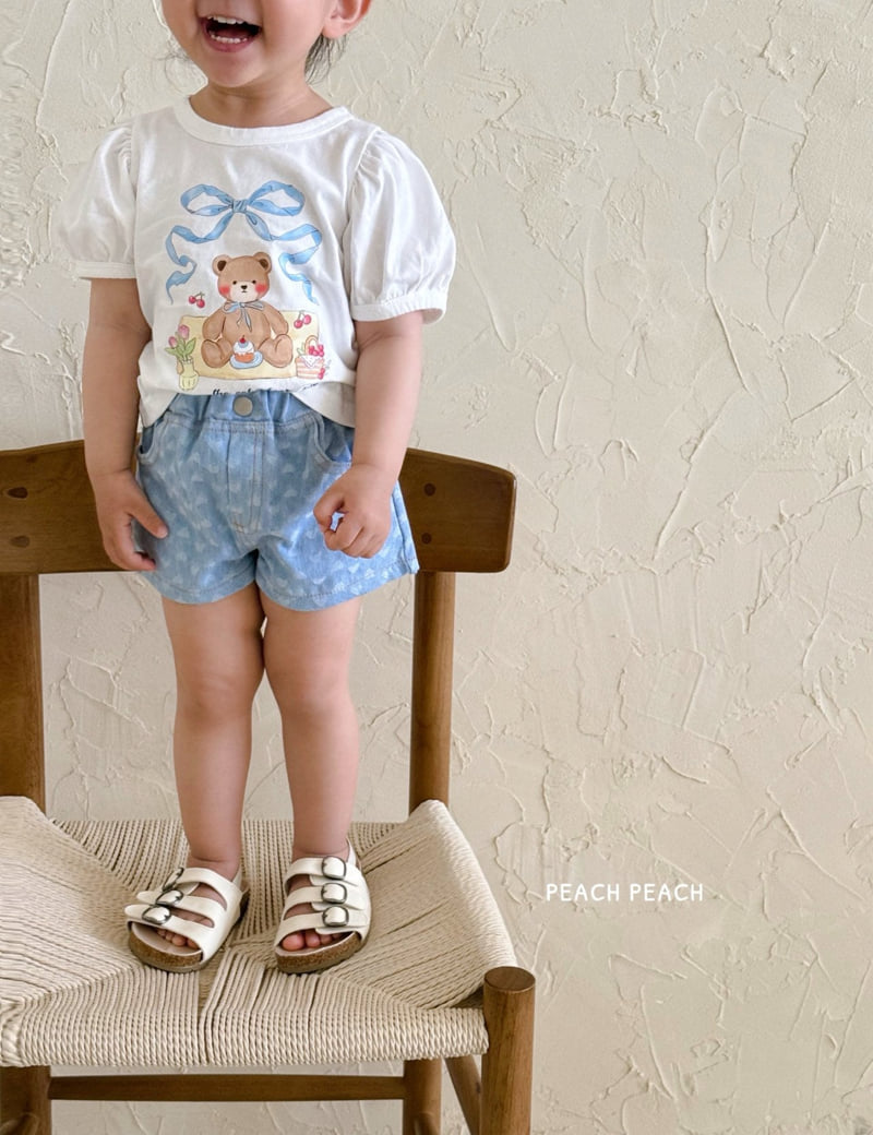 Peach Peach - Korean Children Fashion - #kidsshorts - Heart Jam Shorts - 2