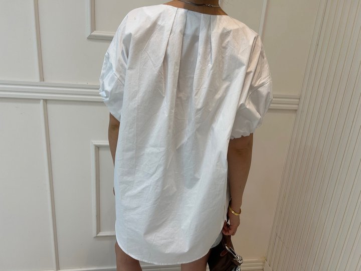 Pearls room - Korean Women Fashion - #momslook - Pintuck Strap Blouse - 6