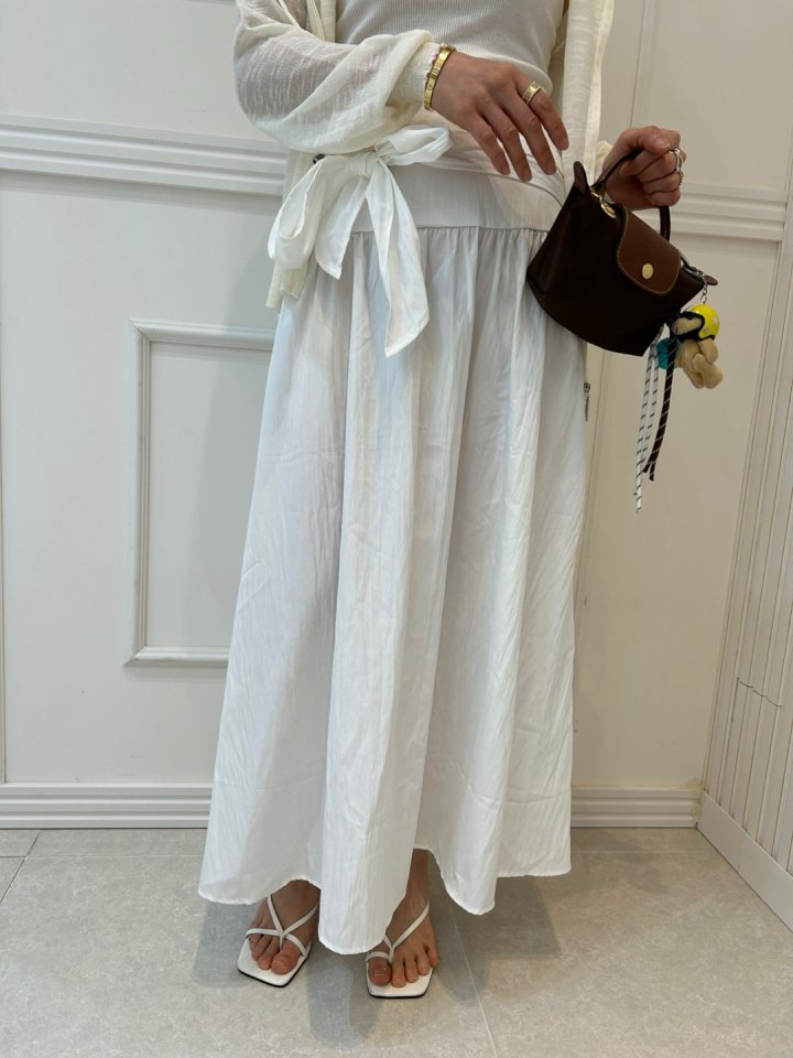 Pearls room - Korean Women Fashion - #momslook - Ribbon Smocked Skirt - 12