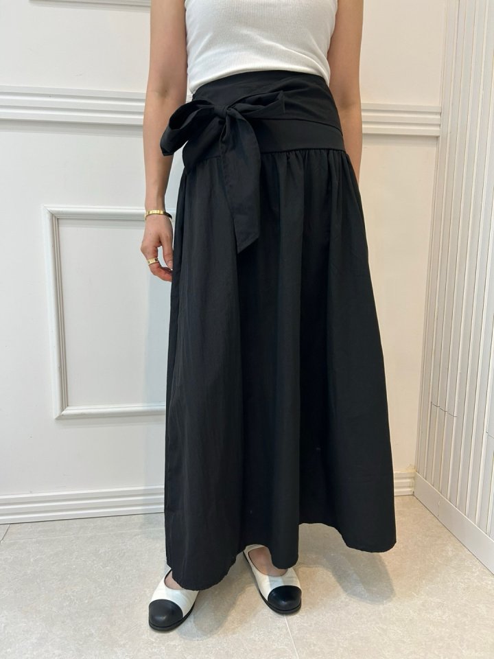 Pearls room - Korean Women Fashion - #momslook - Ribbon Smocked Skirt - 6