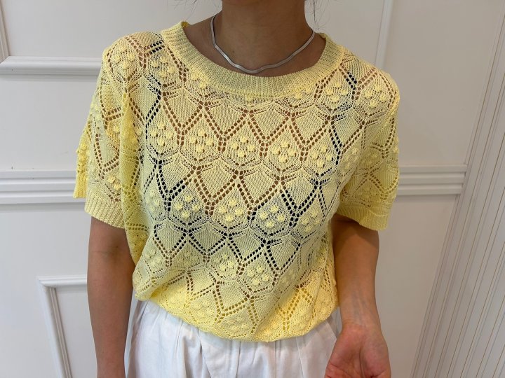 Pearls room - Korean Women Fashion - #momslook - Scotch Short Sleeve Knit