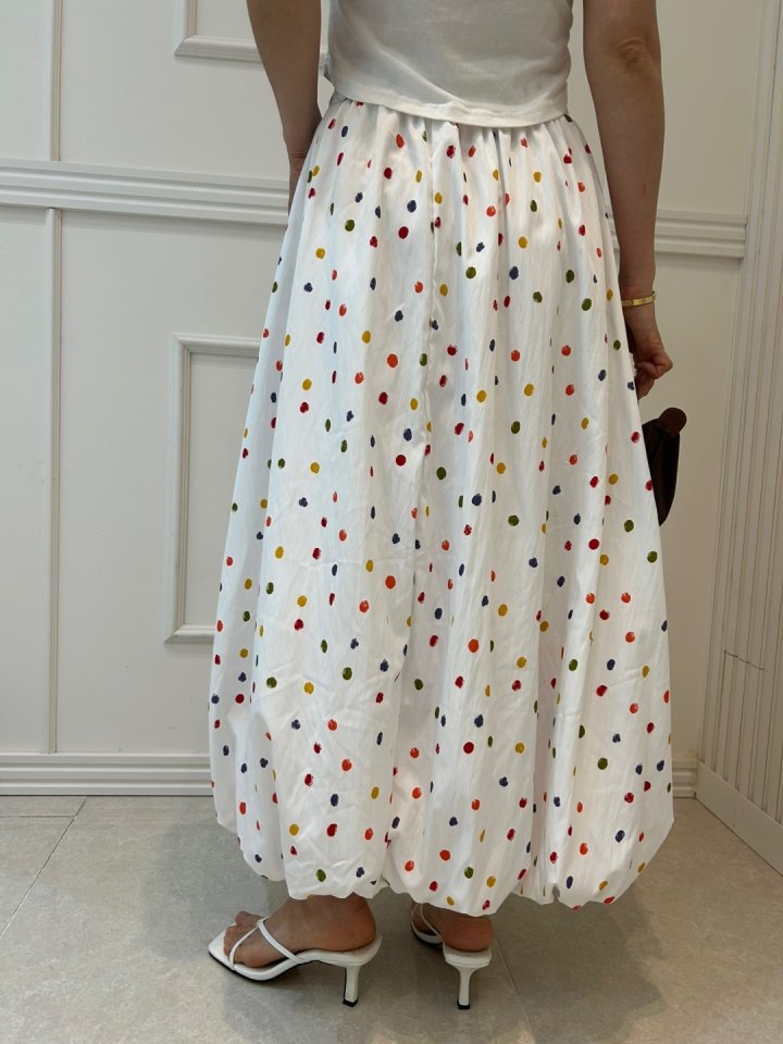 Pearls room - Korean Women Fashion - #momslook - Dot Balloon Skirt - 5
