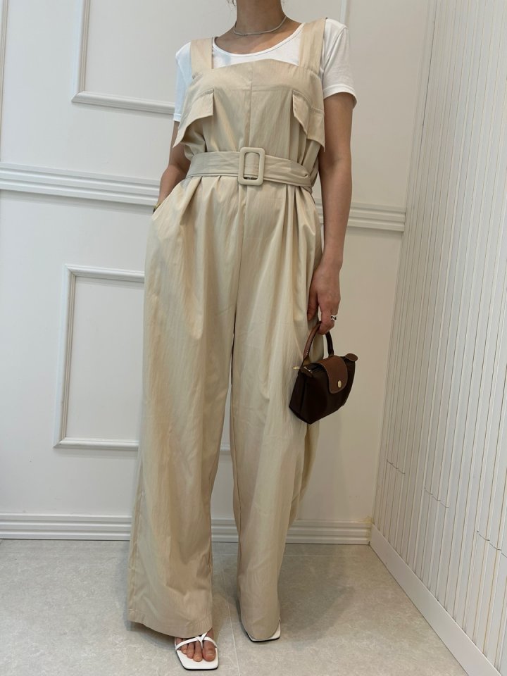 Pearls room - Korean Women Fashion - #momslook - Sleeveless Jumpsuit - 2