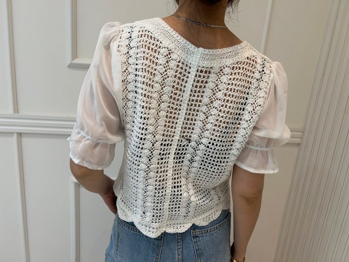 Pearls room - Korean Women Fashion - #momslook - Embroidered Blouse - 6
