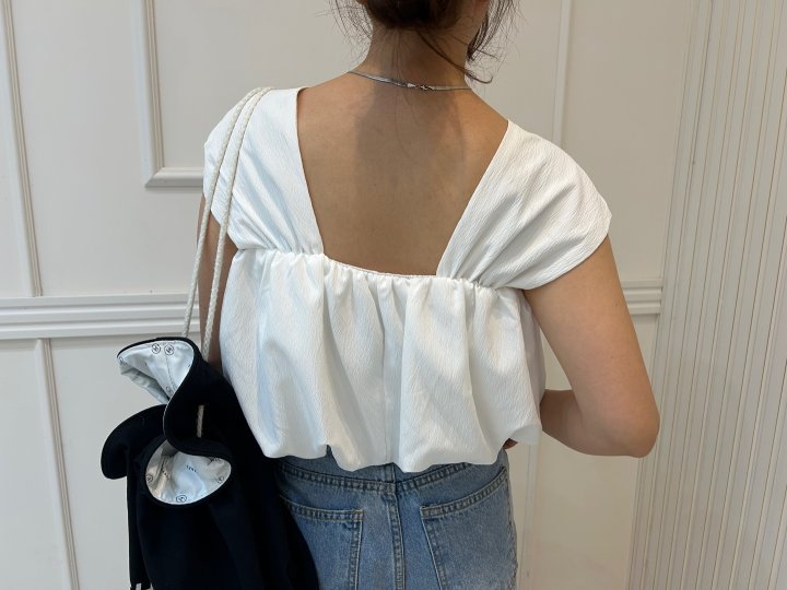 Pearls room - Korean Women Fashion - #momslook - Balloon Sleeveless Blouse - 11
