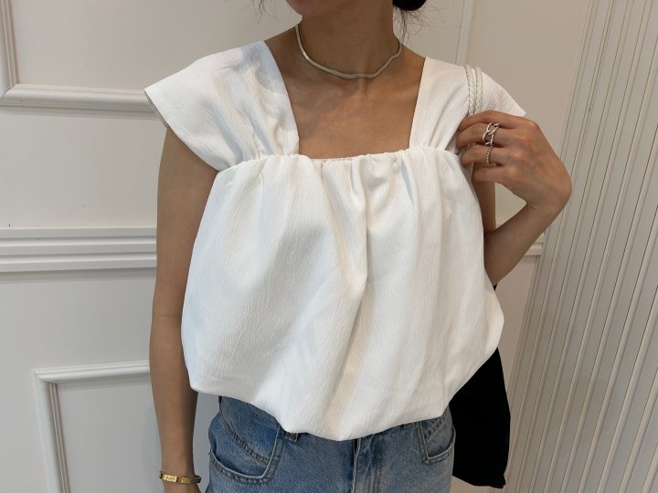Pearls room - Korean Women Fashion - #momslook - Balloon Sleeveless Blouse - 9