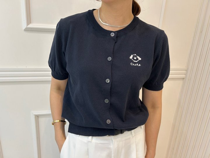 Pearls room - Korean Women Fashion - #momslook - Cutie Short Sleeve Knit Cardigan