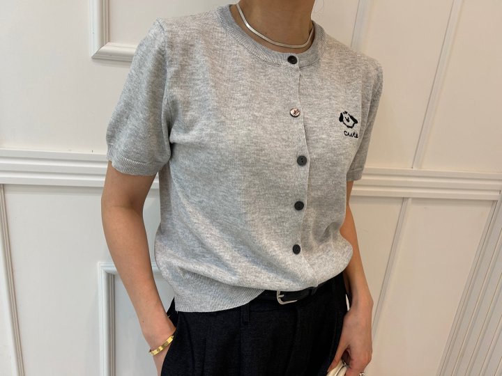 Pearls room - Korean Women Fashion - #momslook - Cutie Short Sleeve Knit Cardigan - 11