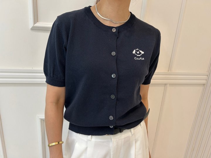 Pearls room - Korean Women Fashion - #momslook - Cutie Short Sleeve Knit Cardigan - 3