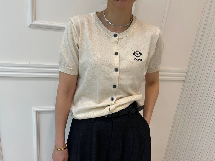 Pearls room - Korean Women Fashion - #momslook - Cutie Short Sleeve Knit Cardigan - 5