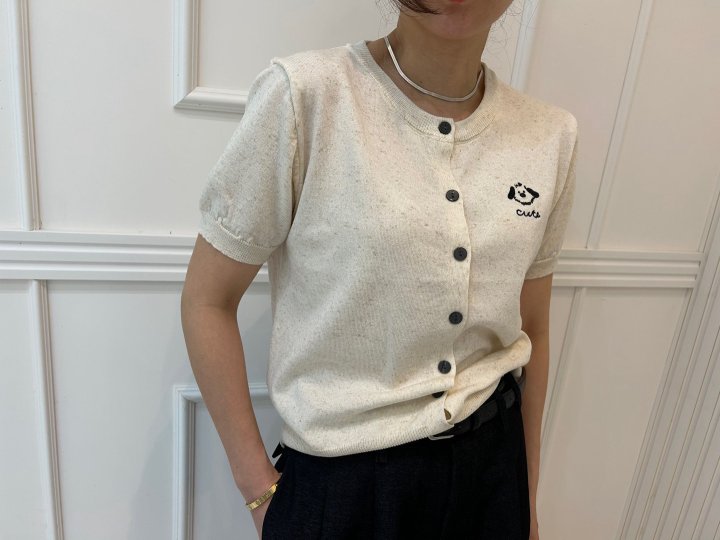 Pearls room - Korean Women Fashion - #momslook - Cutie Short Sleeve Knit Cardigan - 7
