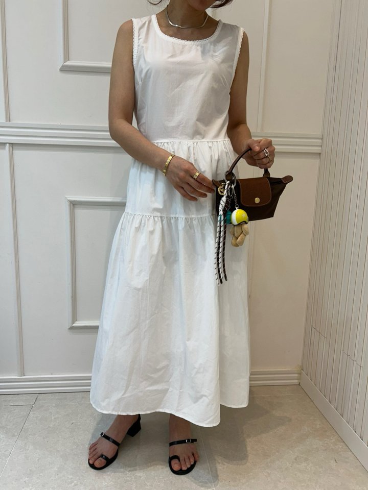 Pearls room - Korean Women Fashion - #momslook - Selly Lace Strap One-piece - 7