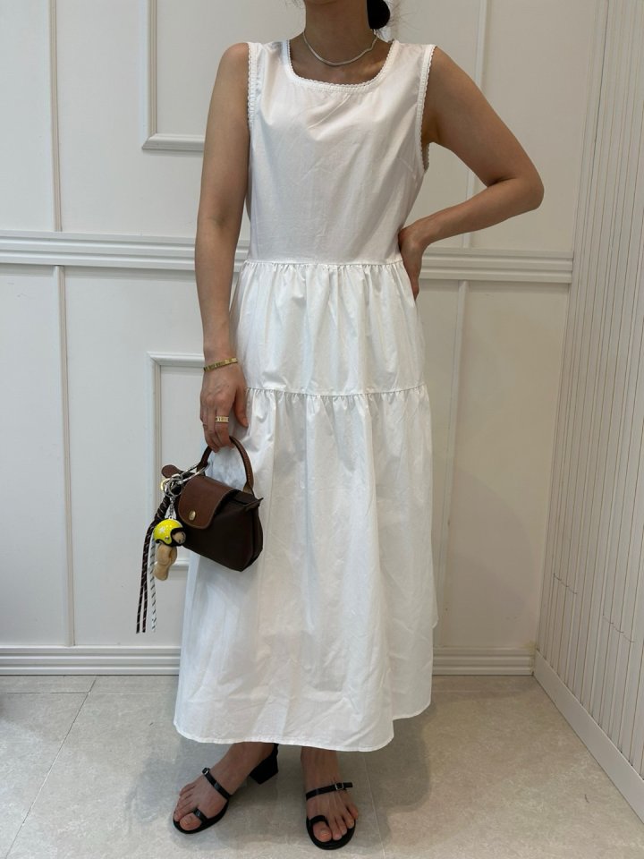 Pearls room - Korean Women Fashion - #momslook - Selly Lace Strap One-piece - 8