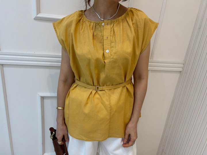 Pearls room - Korean Women Fashion - #momslook - Shirring Strap Blouse - 7