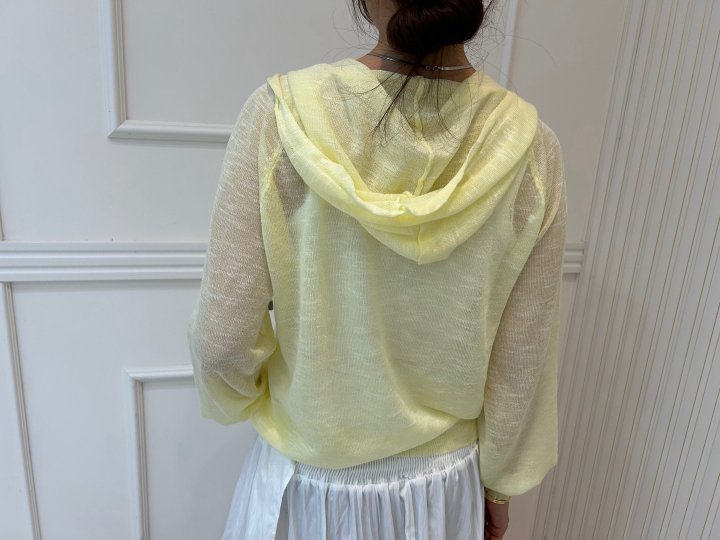 Pearls room - Korean Women Fashion - #momslook - Slub Hoodie Knit Cardigan - 6